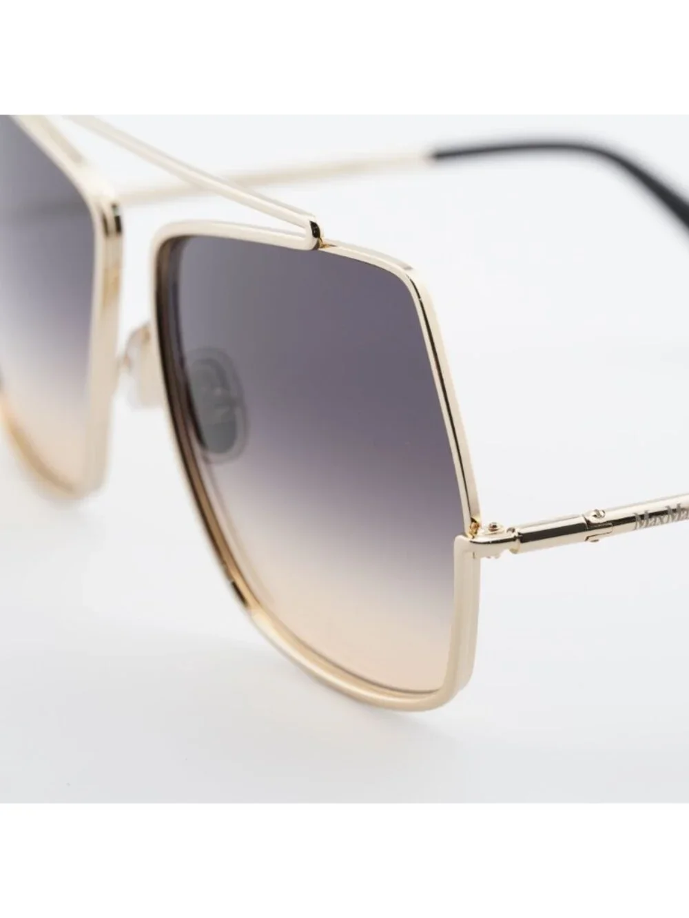 Max Mara MM0102 32B Sunglasses Gold Butterfly Frame, Smoke Lenses